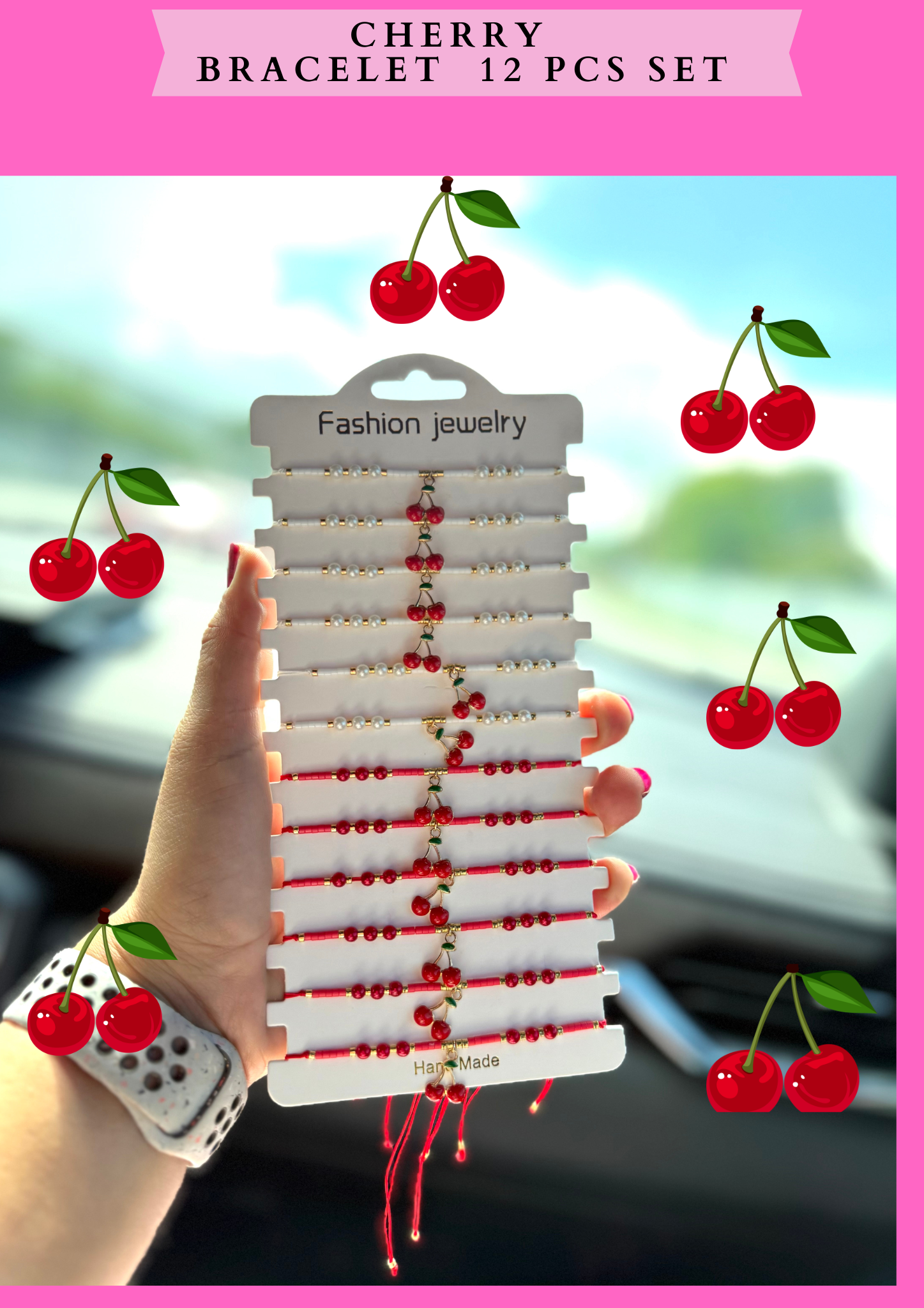 CHERRY  bracelet (#RS57101) - 12 PCS SET