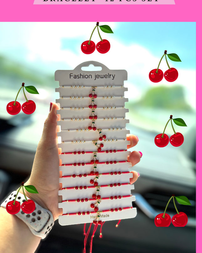 CHERRY  bracelet (#RS57101) - 12 PCS SET