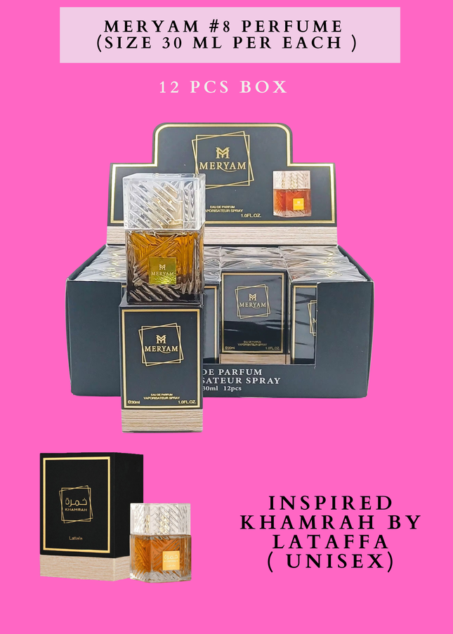 MERYAM #8 PERFUME (SIZE 30 ML PER EACH ) 12 PCS BOX