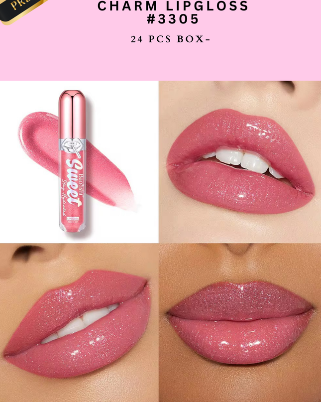 SWEET JUICY PLUM & charm- lipgloss - 24 pcs  (PREMIUM BRAND) - #3305