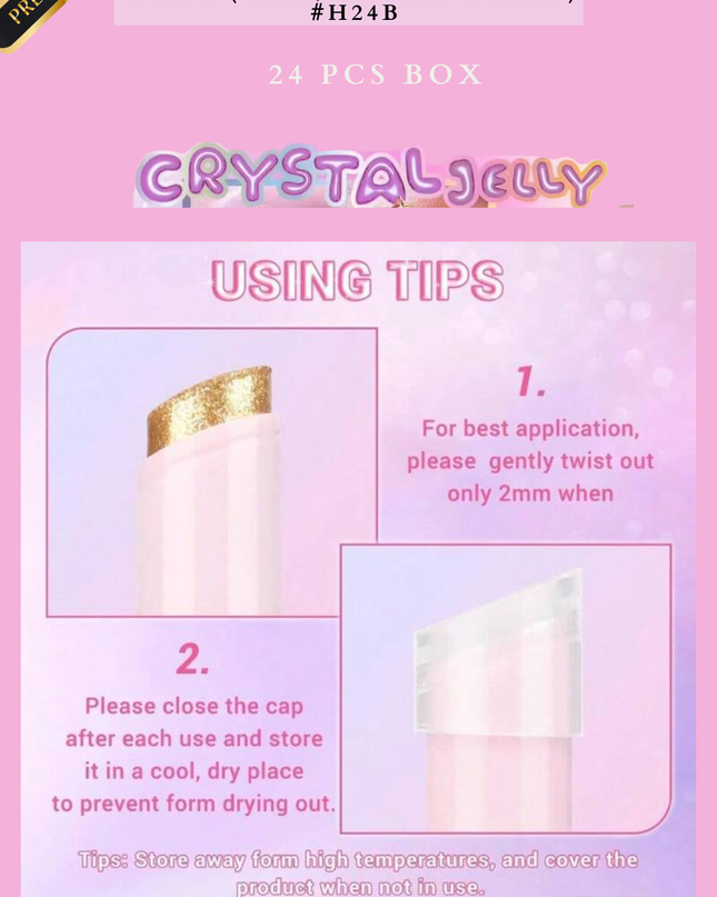 CRYSTAL GLAZE JELLY 3 IN 1 ( LIPS, CHEEKS & EYES) # H24B (24 PCS BOX)