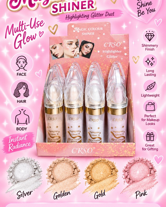 HIGHLIGHTER  GLITTER SHINER -12 pcs box -MAGIC COLOUR-83552 (L48)