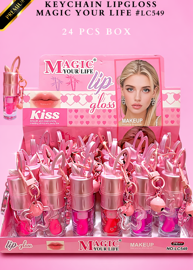 KEYCHAIN LIPGLOSS MAGIC YOUR LIFE #LC549 (24 PCS BOX)