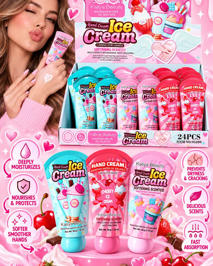 Hand cream - ice cream - 24 pcs box - kaliya beauty 95209