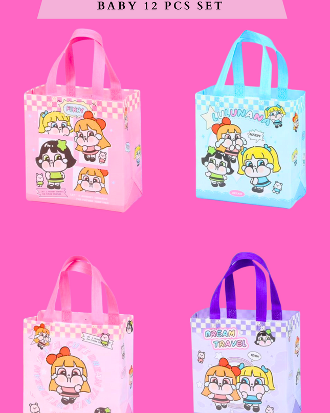 MULTIUSE TOTE BAGS CRY BABY -12 PCS SET