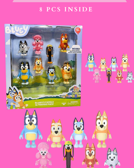 Bluey toys for kids -Gift box- SET 6 PCS