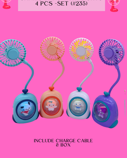 SANRIO FANS WITH LIGHTS 4 PCS -SET (#235)