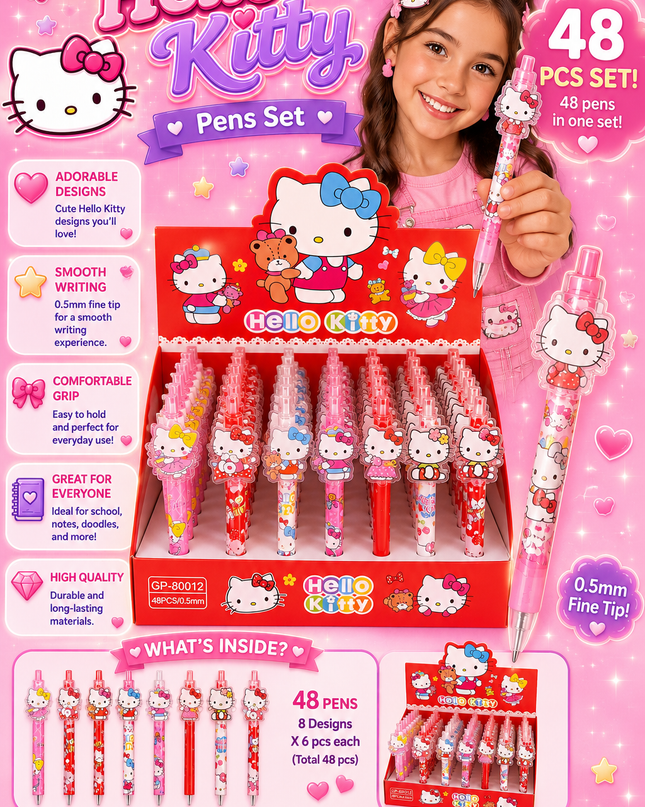 KITTY PEN 48 pcs box - ( red box)