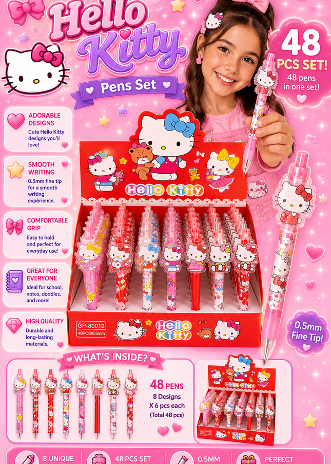 KITTY PEN 48 pcs box - ( red box)