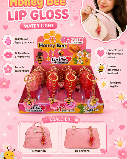 LIPGLOSS HONEY SUNFLOWER WITH KEYCHAIN - MAGIC YOUR LIFE-  12 pcs box #2667 (Copy)