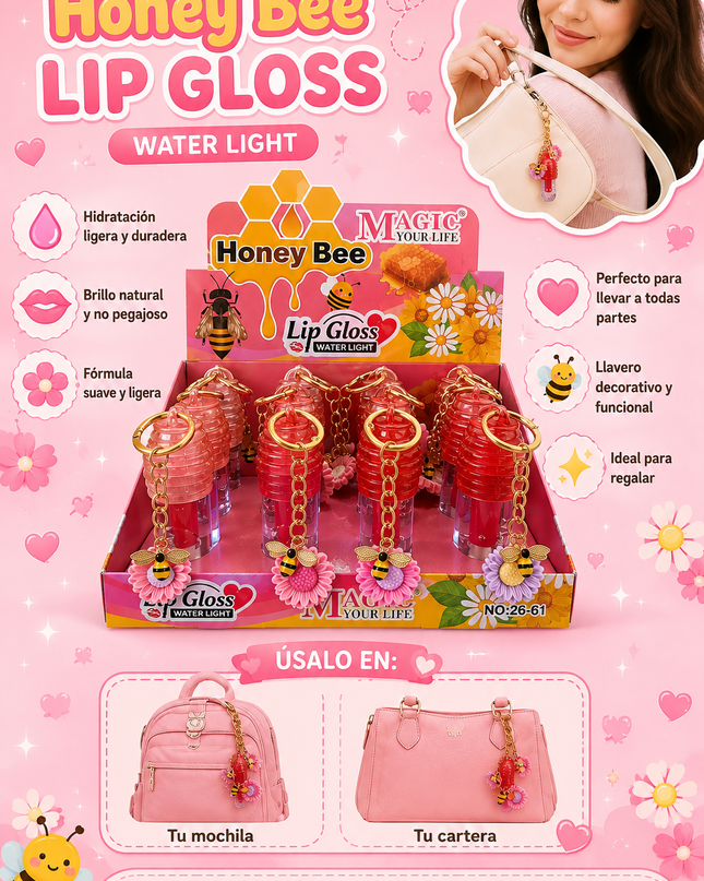 LIPGLOSS HONEY SUNFLOWER WITH KEYCHAIN - MAGIC YOUR LIFE-  12 pcs box #2667 (Copy)