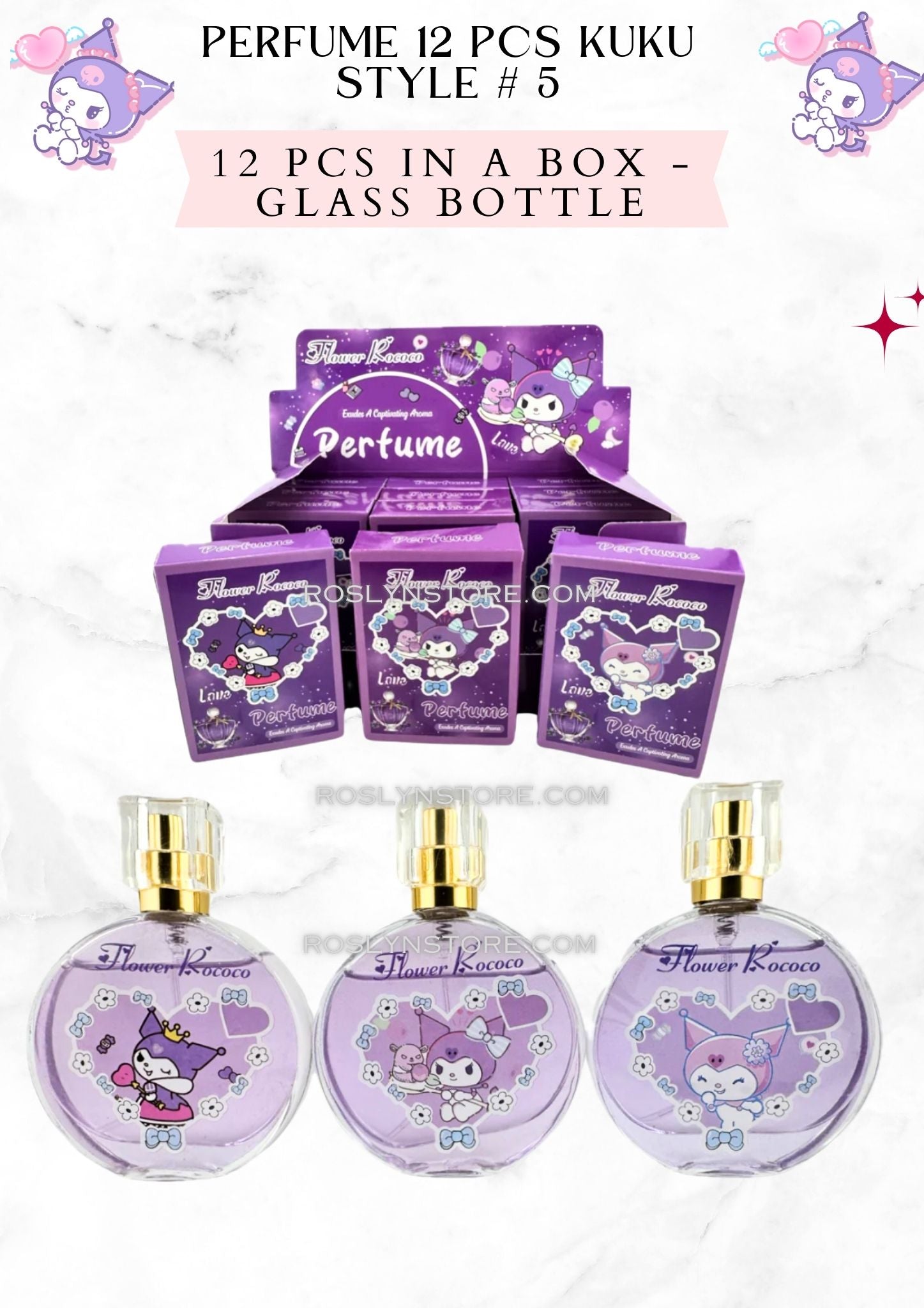 KUROMI  - Perfume - 12 pcs - Style # 5 - glass bottle