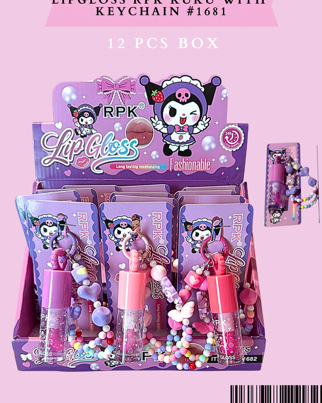 LIPGLOSS RPK KUKU WITH KEYCHAIN #1682 - (12 PCS BOX)