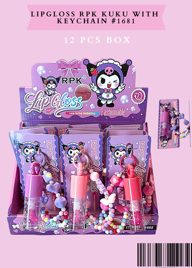 LIPGLOSS RPK KUKU WITH KEYCHAIN #1682 - (12 PCS BOX)