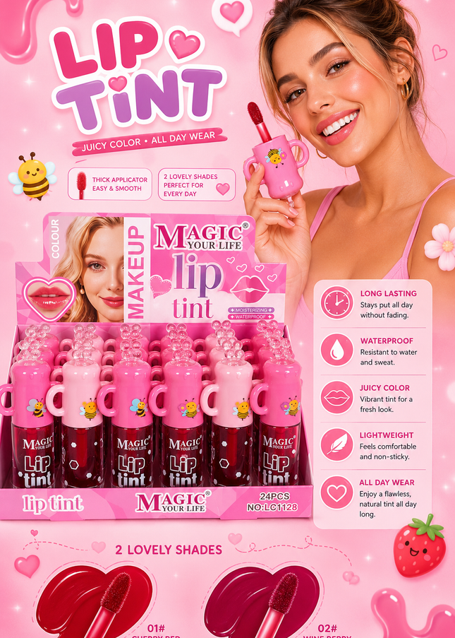 LIP TINT Sweet Bee Magic your life  ( #LC1128)  - 24 PCS BOX