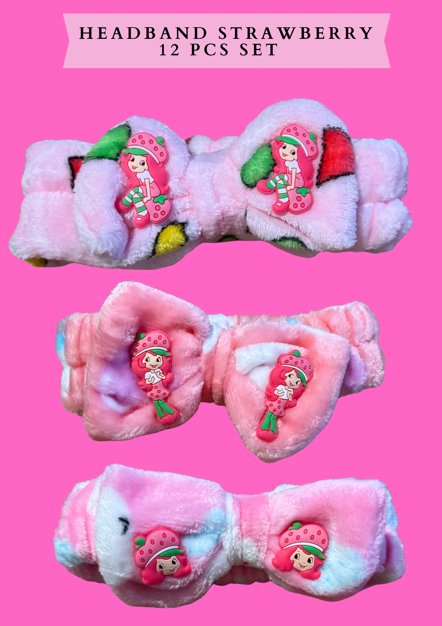 Headband Strawberry(12 pcs per set)