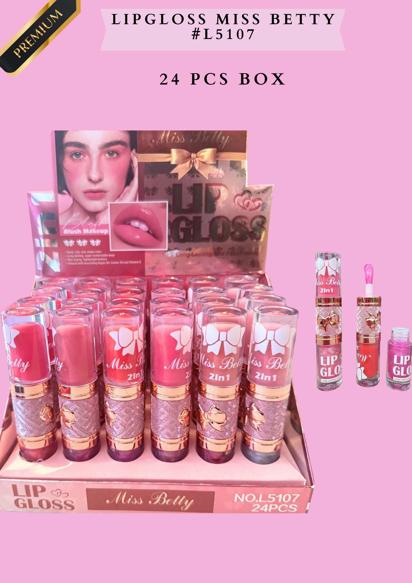 LIPGLOSS MISS BETTY #L5107 -(24 PCS BOX)