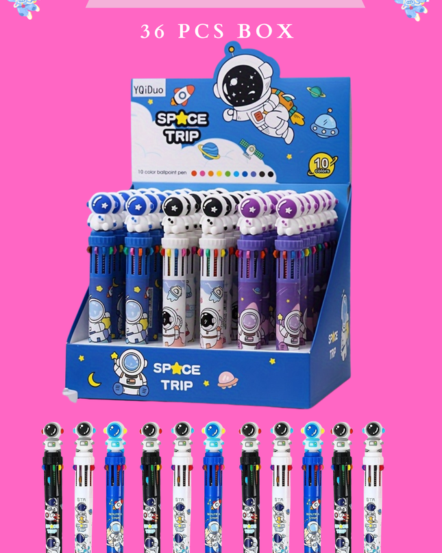 ASTRONAUT PEN MULTICOLORS - 36 PCS BOX