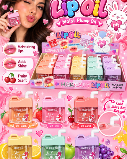 MAGIC LIP GLOSS-JUICE-HUXIA BEAUTY-24 PCS -COD (5949)