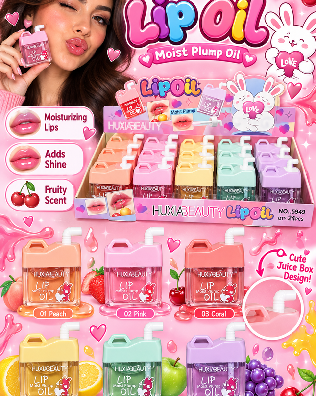 MAGIC LIP GLOSS-JUICE-HUXIA BEAUTY-24 PCS -COD (5949)