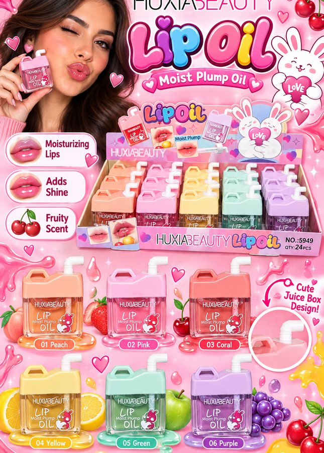 MAGIC LIP GLOSS-JUICE-HUXIA BEAUTY-24 PCS -COD (5949)