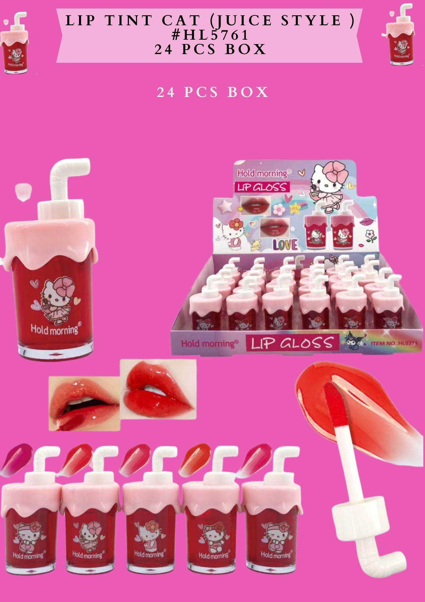 LIP TINT CAT (JUICE STYLE ) #HL5761 (24 PCS BOX)