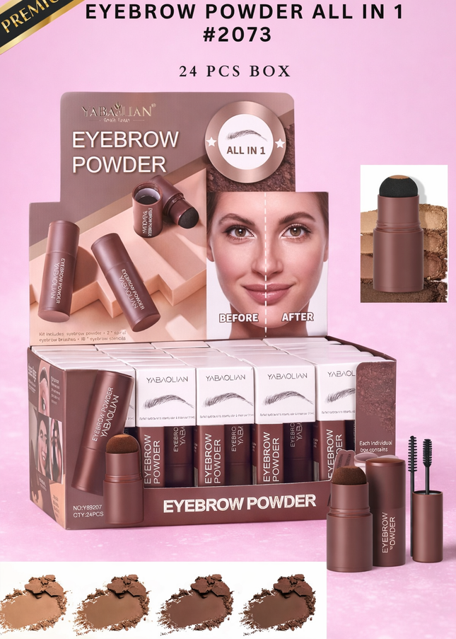 YABAOLIAN- EYEBROW POWDER -all in one -  24 pcs  (PREMIUM BRAND) - #2073