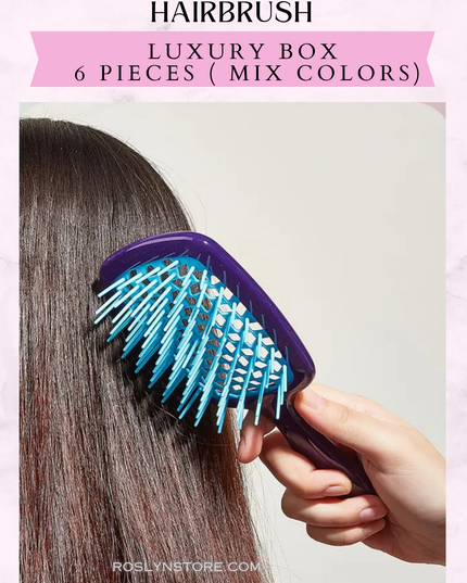 DETANGLING MASSAGE HAIRBRUSH
LUXURY BOX - 6 PIECES ( MIX COLORS)