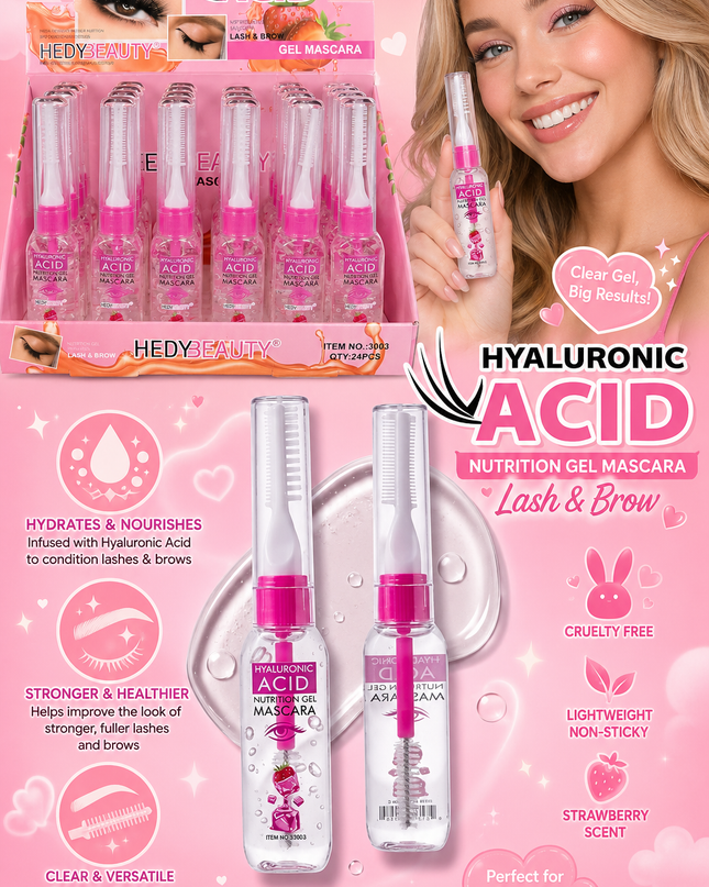 CLEAR MASCARA Hyaluronic Acid - TREATMENT for lash and brow #3003 - (24 PCS BOX)