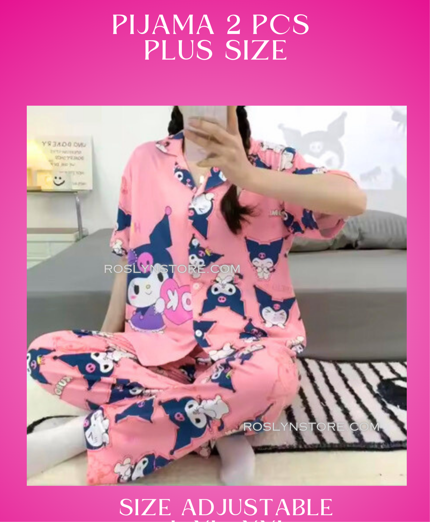 PIJAMAS KAWAII- TALLA PLUS- (2 pcs Pijama ) (M-L-)adjustable Pijama $11 / buy 3 price is $9 per each Pijama