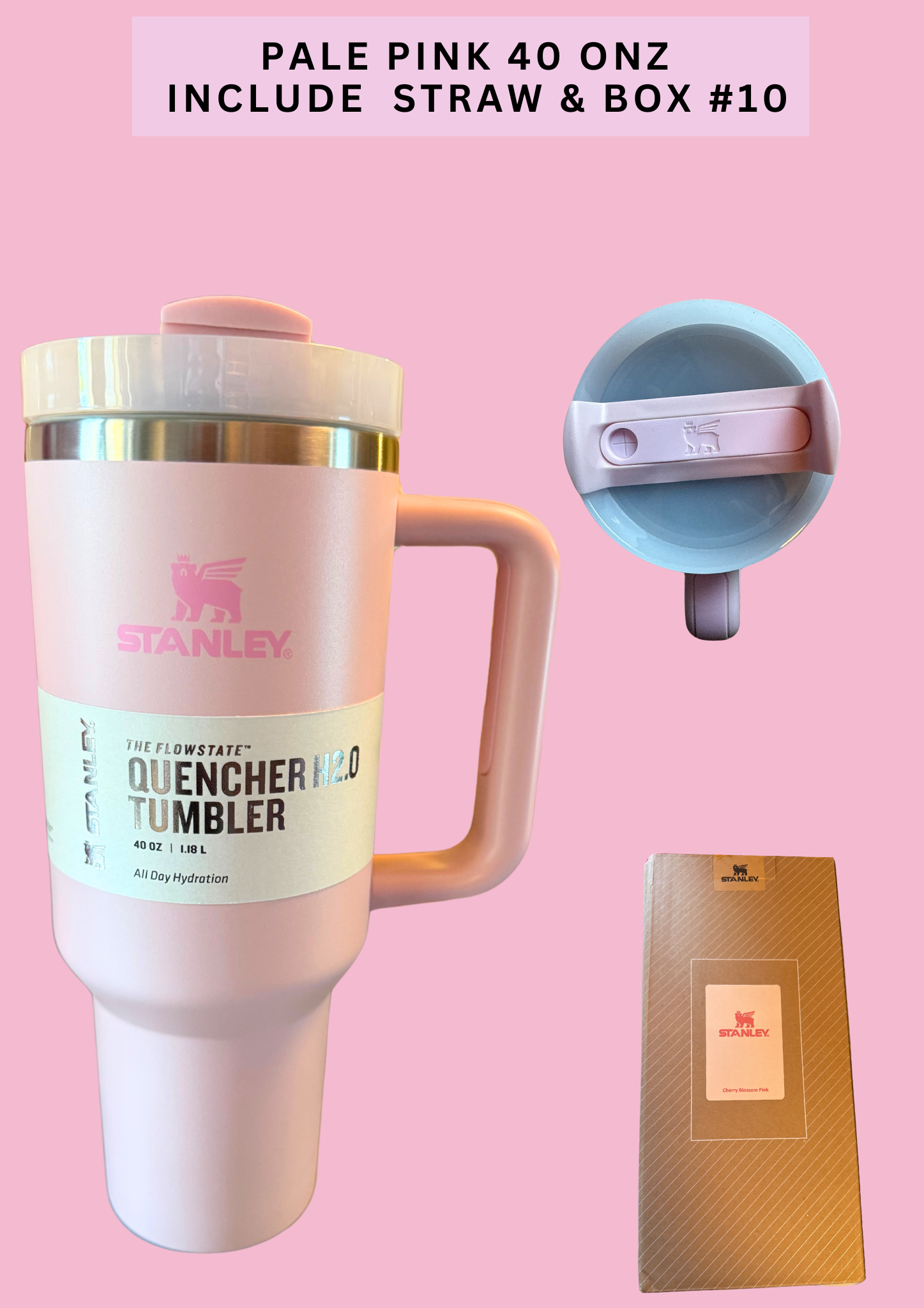 PALE PINK 40 ONZ INCLUDE STRAW & BOX #10
