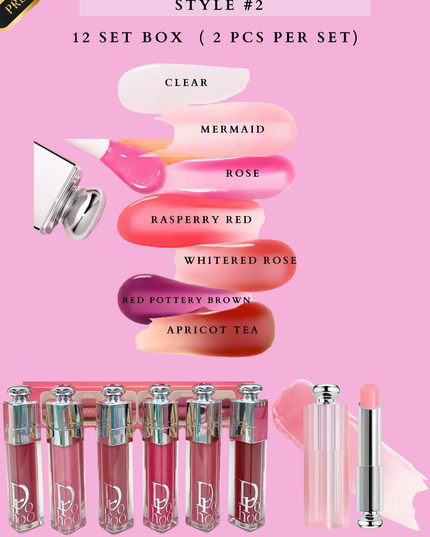 DIOHOO LIP TINT DUO STYLE #2- (12 SET BOX )( 2 PCS PER SET)