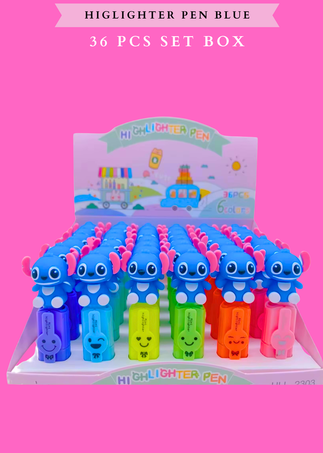 HIGLIGHTER BLUE KITTY - 36 PCS SET BOX