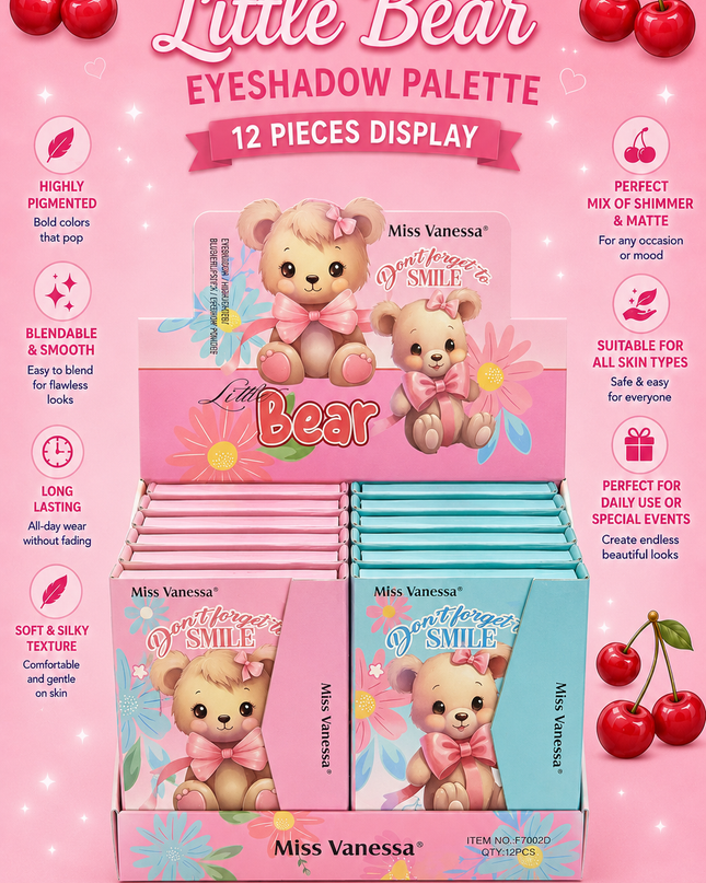 EYESHADOW Set  BEAR MISS VANESSA 12 PCS COD (F7002D) (E38)
