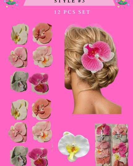 HAWAIIAN HAIR CLIP (STYLE #3)- (12 PCS SET)