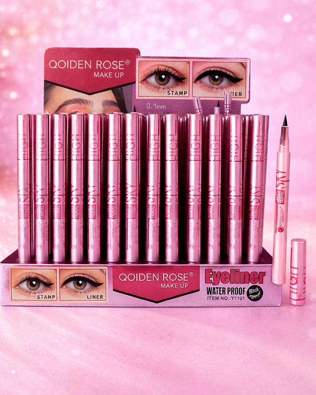 QOIDEN EYELINER WATERPROOF 72 PCS BOX # Y1101 - black color