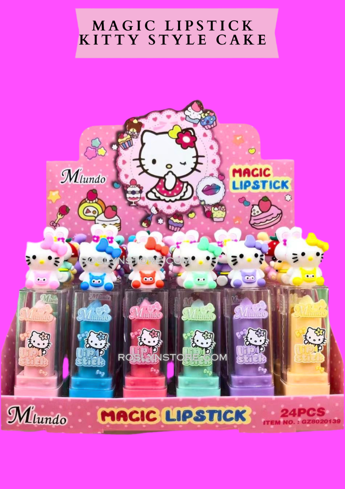 KITTY - MAGIC LIP BALM- 24 pcs Style cake #20139