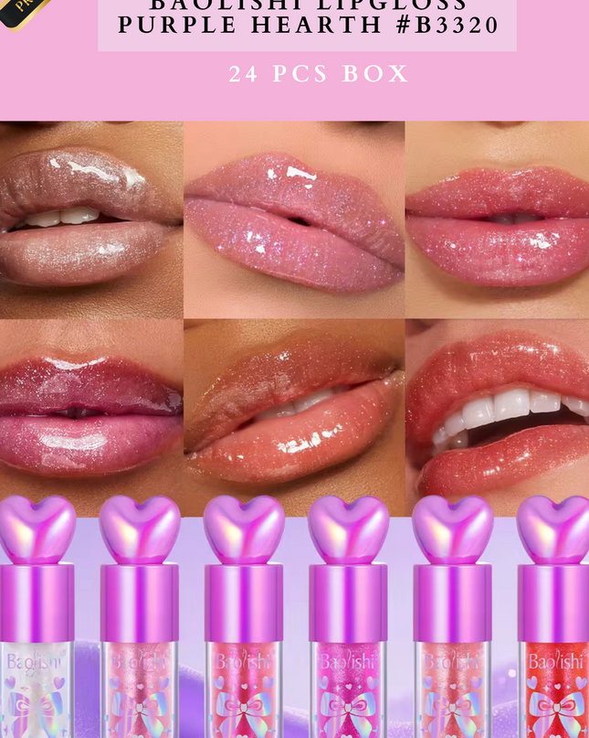 BAOLISHI LIPGLOSS PURPLE HEARTH #B3320 (24 PCS BOX)