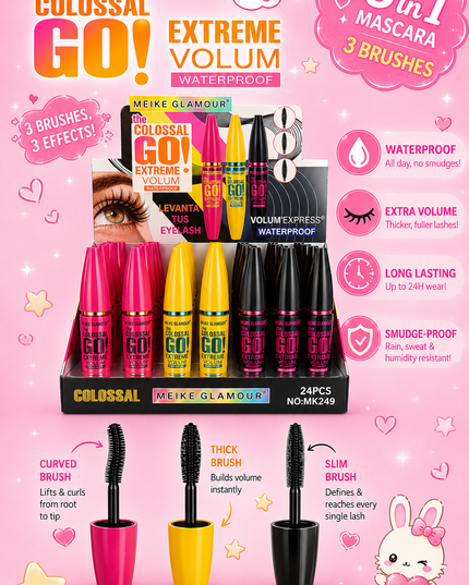 BLACK MASCARA- THE COLOSAL STORY EXTREME VOLUME- Meike glamour 24pcs box (MK249)