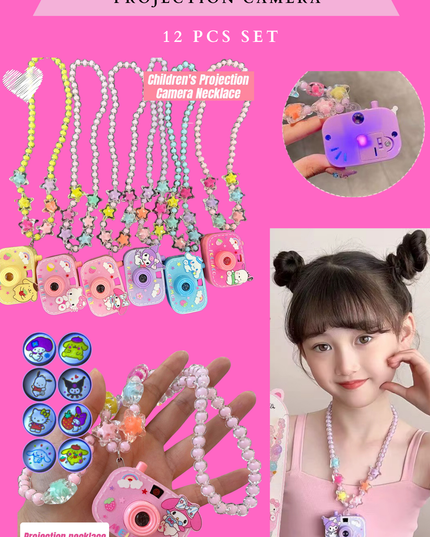 SANRIO NECKLACE, BRACELET & PROJECTION CAMERA -12 PCS SET