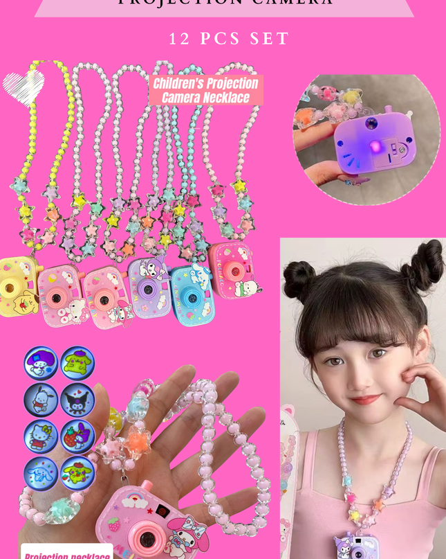 SANRIO NECKLACE, BRACELET & PROJECTION CAMERA -12 PCS SET