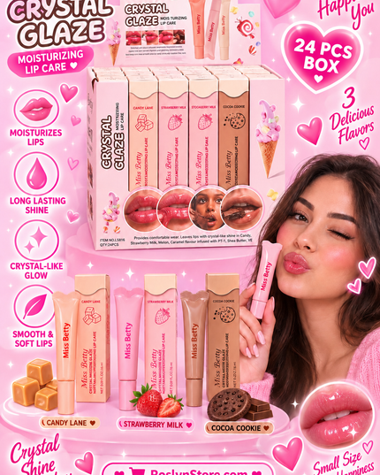Crystal glaze lipgloss - 24 pcs box- MISS BETTY