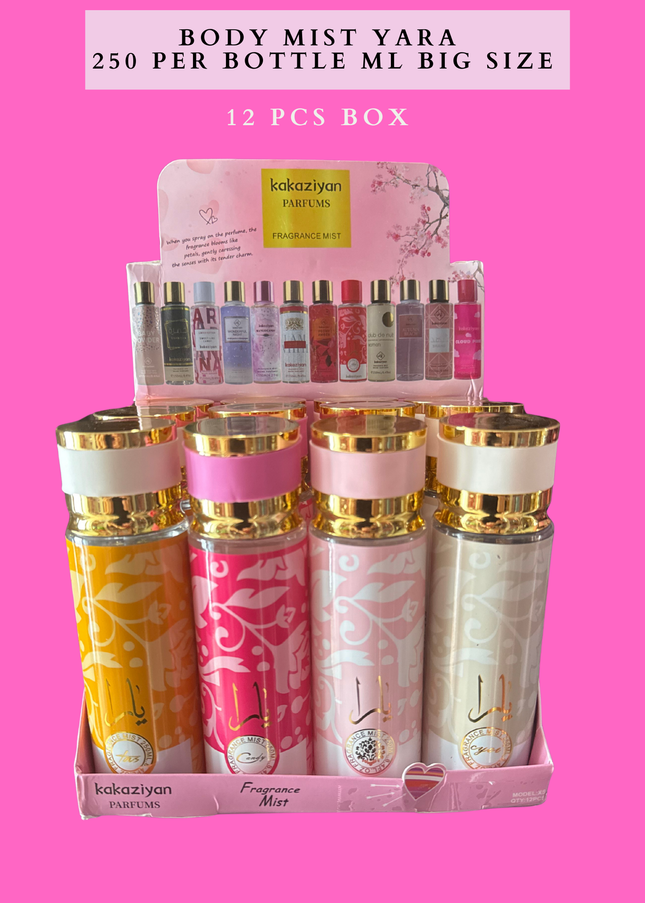 BODY MIST YARA 250ml PER BOTTLE MI BIG SIZE 12 PCS BOX