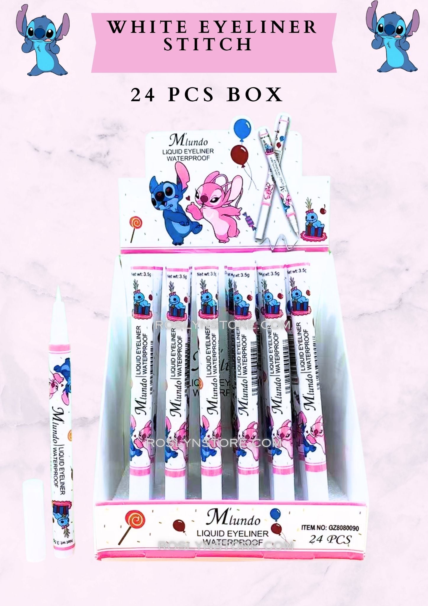 WHITE EYELINER STITCH 24 PCS BOX