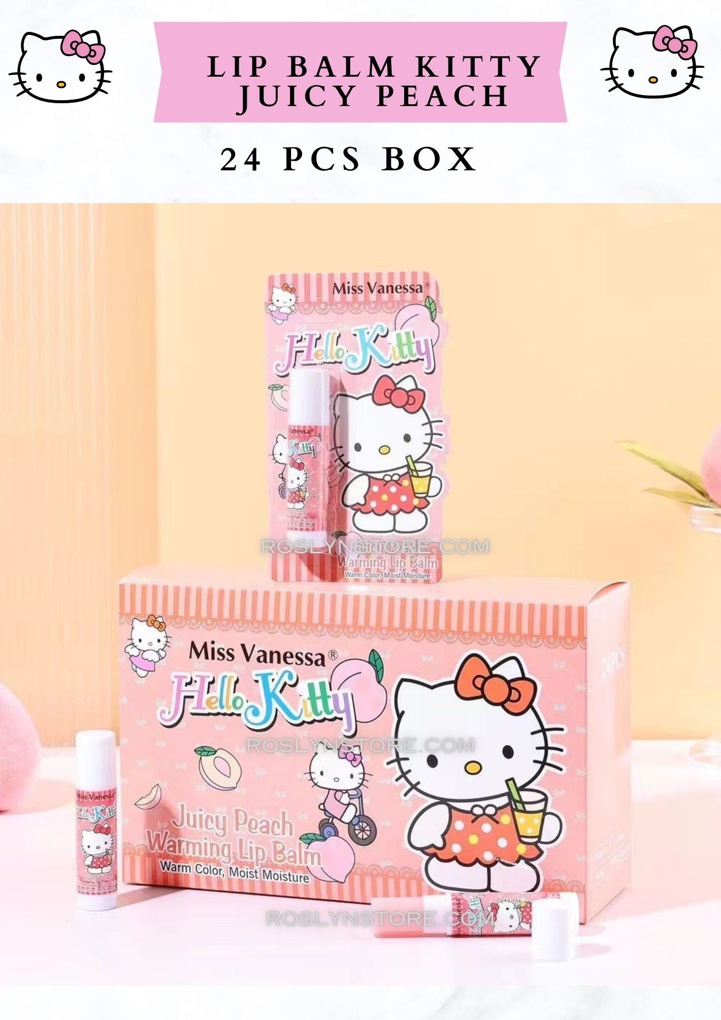 LIP BALM JUICY PEACH- 24 PCS BOX