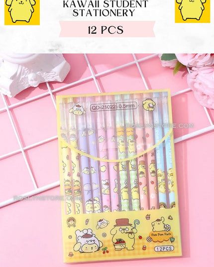 POMPOM ERASABLE PENS  -STUDENT STATIONERY (12 PCS box)