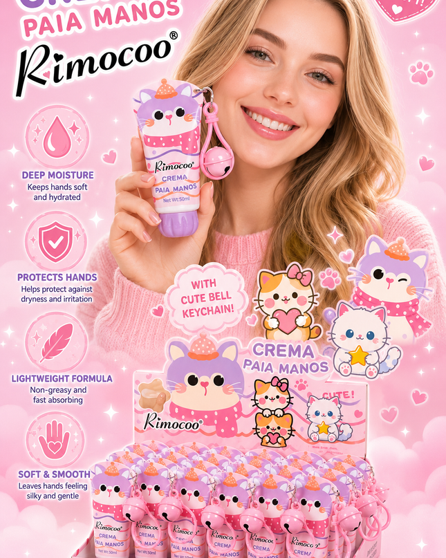 RIMOCOO - CAT HAND CREAM WITH KEYCHAIN( 24 pcs box) #R9195