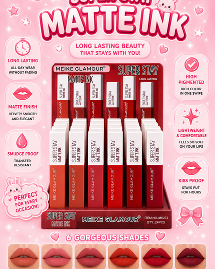 SUPER STAY MATTE INK -MEIKE GLAMOUR  -24 PCS COD (MK272)(D39)