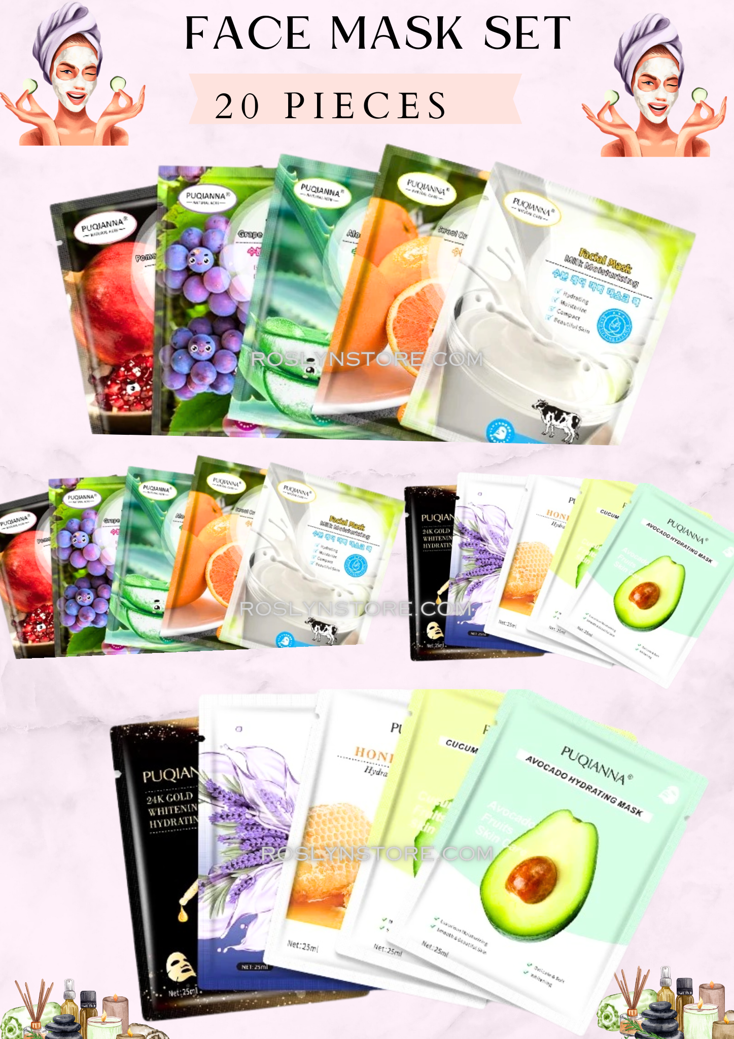 FACE MASK SET - 20 pieces