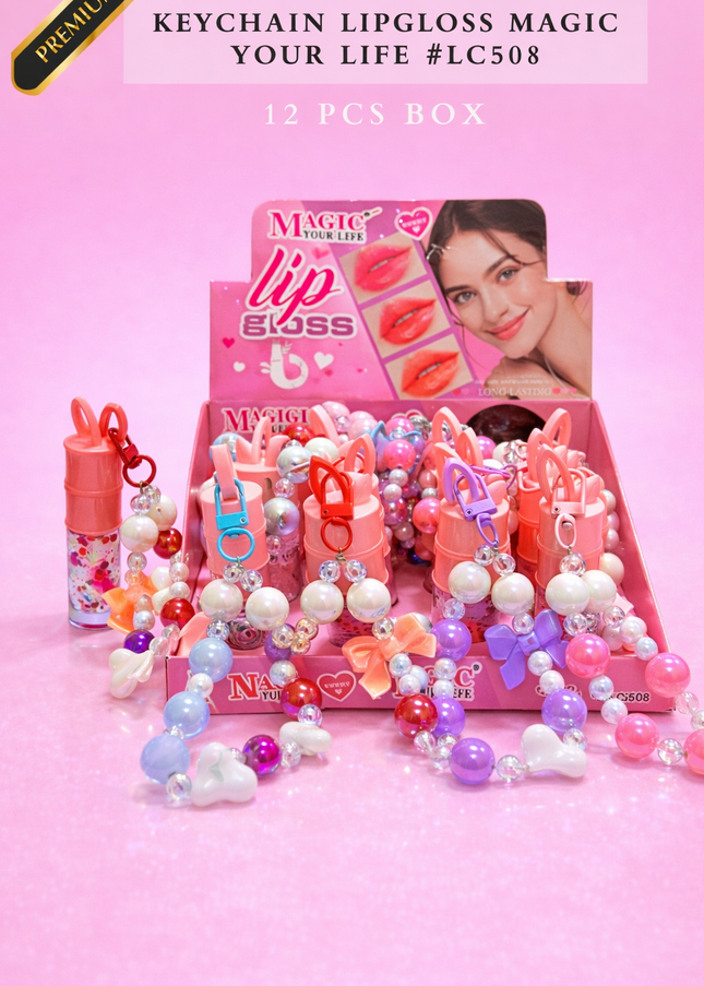 KEYCHAIN LIPGLOSS MAGIC YOUR LIFE #LC508- (12 PCS BOX)